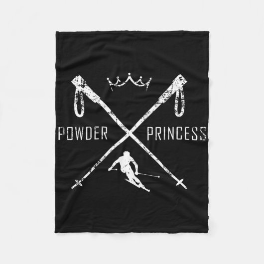 Powder Princess Ski Shirt Fleece Deken (Voorkant)