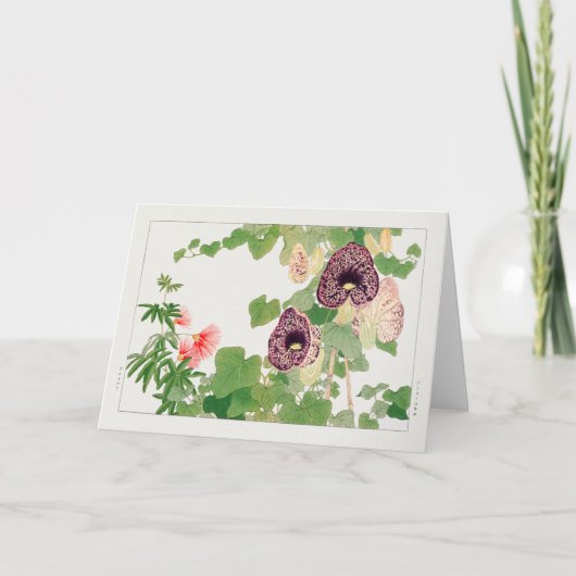 Powder puff-boom, Calico-bloem door Tanigami Konan Kaart (Voorkant)