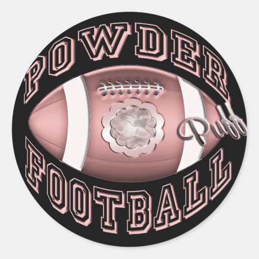 Powder Puff Football Ronde Sticker (Voorkant)