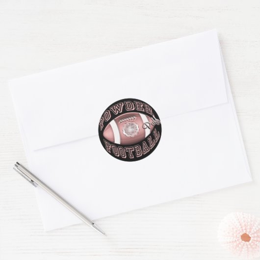 Powder Puff Football Ronde Sticker (Envelop)