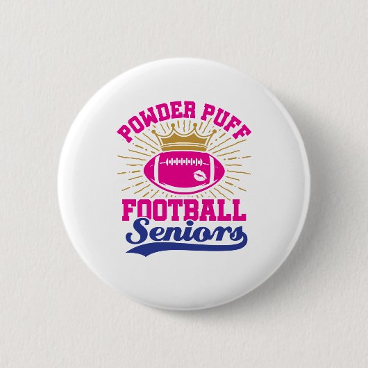 Powder Puff Football Senioren Ronde Button 5,7 Cm (Voorkant)