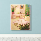 Powder Room Stretched Canvas Print (Insitu (Houten vloer))