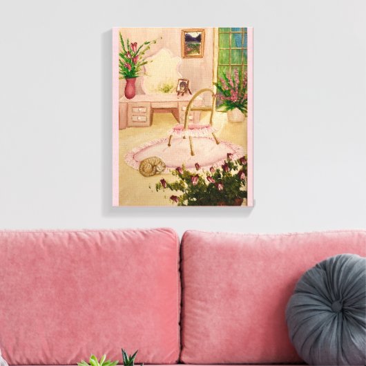 Powder Room Stretched Canvas Print (Insitu (Woonkamer))