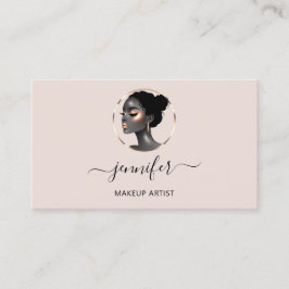 Powder Roos Gold Make-up Artist Logo Lashes QR COD Visitekaartje