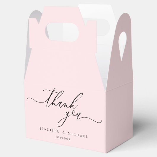 Powder Roze Scripting Dank u Bedankdoosjes (Geopend)