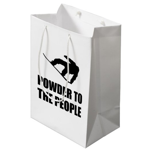 Powder Snow to People Ski Medium Cadeauzakje (Voorkant Gekanteld)