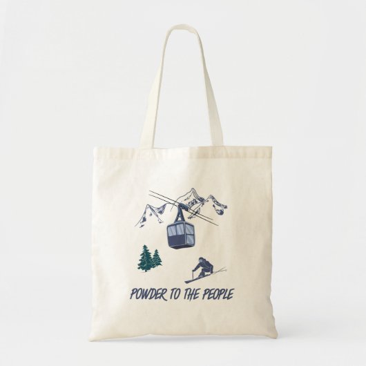 Powder to People Ski Resort Tote Bag (Voorkant)
