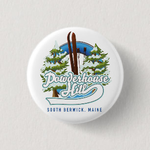 powderhouse hill south berwick maine ski logo ronde button 3,2 cm