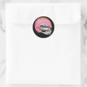 Powderpuff roze Football Helmet Ronde Sticker (Tas)