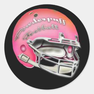 Powderpuff roze Football Helmet Ronde Sticker