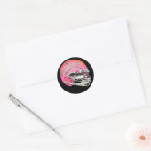 Powderpuff roze Football Helmet Ronde Sticker (Envelop)