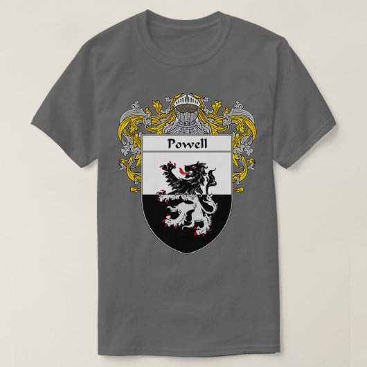 Powell Coat of Arms Powell Family Crest T-shirt (Design voorkant)