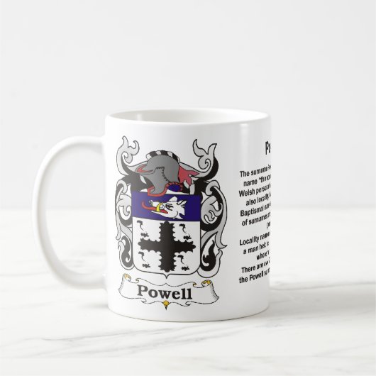 Powell Family Crest op een mok (Links)