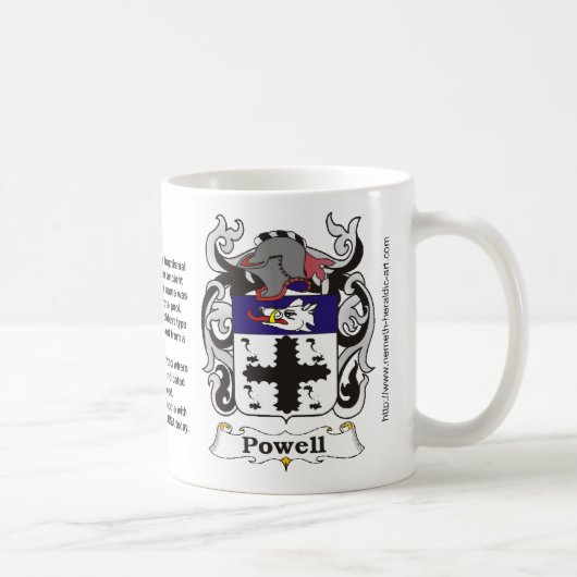 Powell Family Crest op een mok (Rechts)