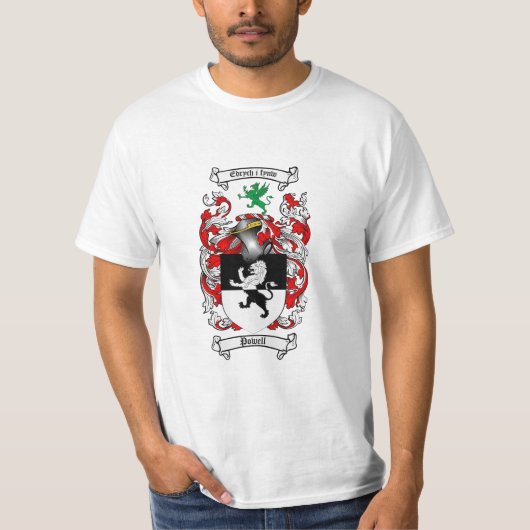 Powell Family Crest - Powell Coat of Arms T-shirt (Voorkant)