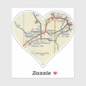 Powell Wyoming  Map Sticker (Vel)