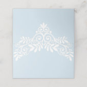 Power Blue White Lace Wedding Plaatskaartje (Buitenkant ongevouwen)