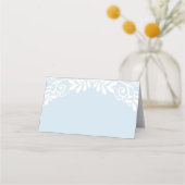 Power Blue White Lace Wedding Plaatskaartje (Voorkant)