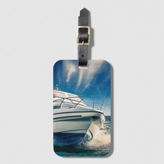 Power Boat komt in Chichester Harbour Bagagelabel (Voorkant (verticaal))