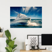 Power Boat komt in Chichester Harbour Poster (Thuiskantoor)