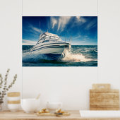 Power Boat komt in Chichester Harbour Poster (Keuken)