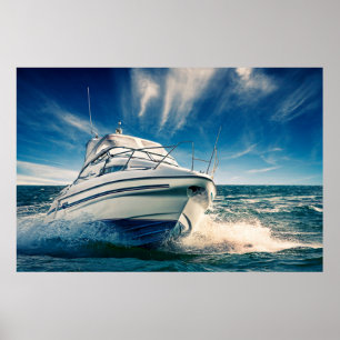 Power Boat komt in Chichester Harbour Poster