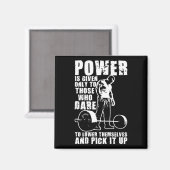 POWER - Bodybuilding Motivatie Magneet (Voorkant / Achterkant)