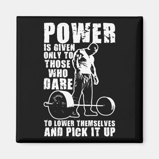 POWER - Bodybuilding Motivatie Magneet (Voorkant)
