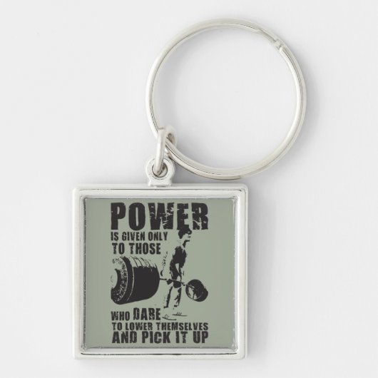 POWER - Bodybuilding Motivatie Sleutelhanger (Voorkant)