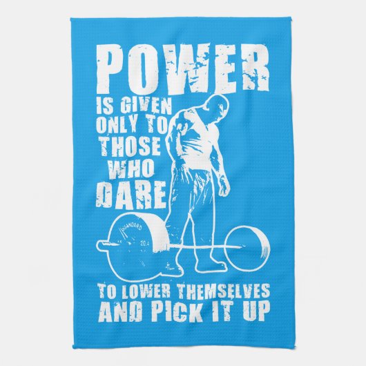 POWER - Bodybuilding Motivatie Theedoek (Verticaal)