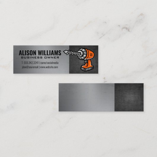 Power boor | Bouw Mini Visitekaartje (Voorkant / Achterkant)