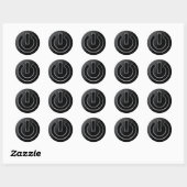 POWER Button Classic ronde Sticker, glanzend, klei Sticker (Vel)