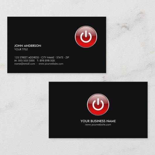 Power Button Hi-Tech visitekaartje (Voorkant / Achterkant)