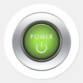 Power Button Ronde Sticker (Voorkant)