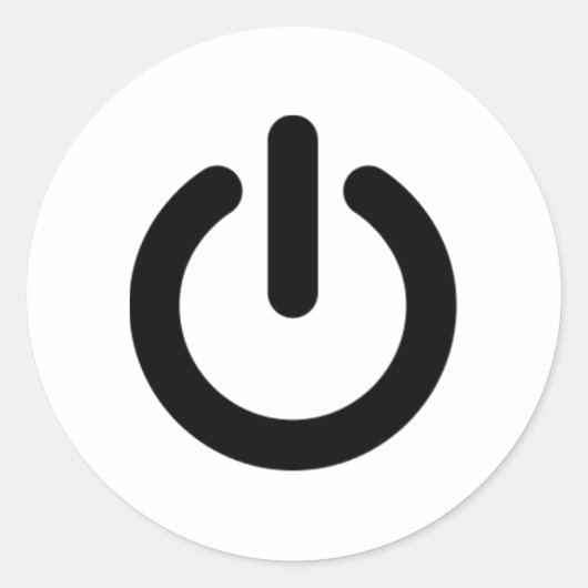 Power Button-symbool Ronde Sticker (Voorkant)