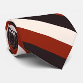 Power Casual Red Black White Stripe Stropdas (Opgerold)