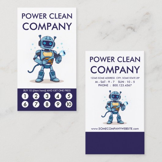 Power Clean Loyalty Punch Card (Voorkant / Achterkant)