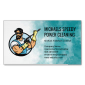 Power Cleaning Logo | Pressure Washing Magnetisch Visitekaartje (Voorkant)