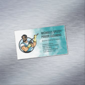 Power Cleaning Logo | Pressure Washing Magnetisch Visitekaartje (Voorbeeld)