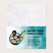 Power Cleaning Logo | Pressure Washing Visitekaartje (Buitenkant ongevouwen)