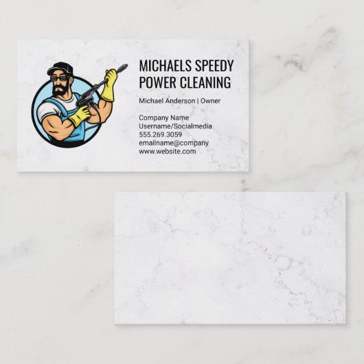 Power Cleaning Logo | Schone diensten Visitekaartje (Voorkant / Achterkant)