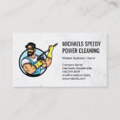 Power Cleaning Logo | Schone diensten Visitekaartje (Voorkant)