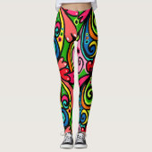 Power Colors Abstract Pattern Super Fun Women's Le Leggings (Voorkant)