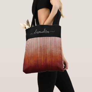 Power Colors rustic ombre gepersonaliseerde stripe Tote Bag