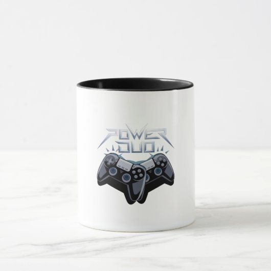 Power Duo - Slanke grijze gaming-Mok Mok (Midden)