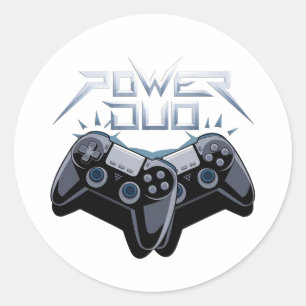 Power Duo Sleek Gray Gaming Sticker