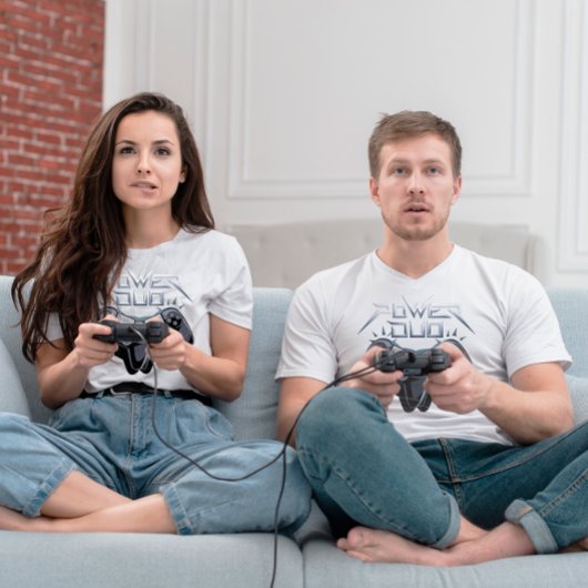 Power Duo Strak Grijs Gaming T-Shirt