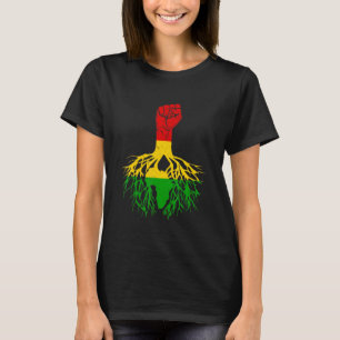 Power Fist Africa Roots Melanin Queen King Black H T-shirt