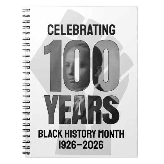 Power Fist BLACK HISTORY MONTH CENTENNIAL  Notitieboek (Voorkant)