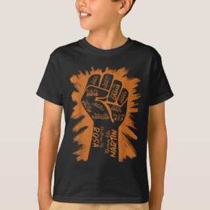 Power Fist Hand Inspirerende Zwarte Leiders Zwarte T-shirt